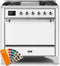 ILVE 36-Inch Majestic II Dual Fuel Range with 6 Burners and Griddle - 4.1 cu. ft. Oven - Chrome (UM09FDQNS3RALC)