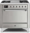 ILVE 36-Inch Majestic II Dual Fuel Range with 6 Burners and Griddle - 4.1 cu. ft. Oven - Chrome (UM09FDQNS3SSC)