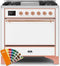 ILVE 36-Inch Majestic II Dual Fuel Range with 6 Burners and Griddle - 4.1 cu. ft. Oven - Copper (UM09FDQNS3RAL)