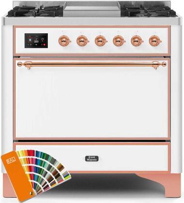 ILVE 36" Majestic II Dual Fuel Range with 6 Burners and Griddle - 4.1 cu. ft. Oven - Copper (UM09FDQNS3RAL) Ranges ILVE 