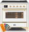 ILVE 36-Inch Majestic II induction Range with 5 Elements - 3.5 cu. ft. Oven - Brass Trim in Custom RAL Color (UMI09NS3RALG)