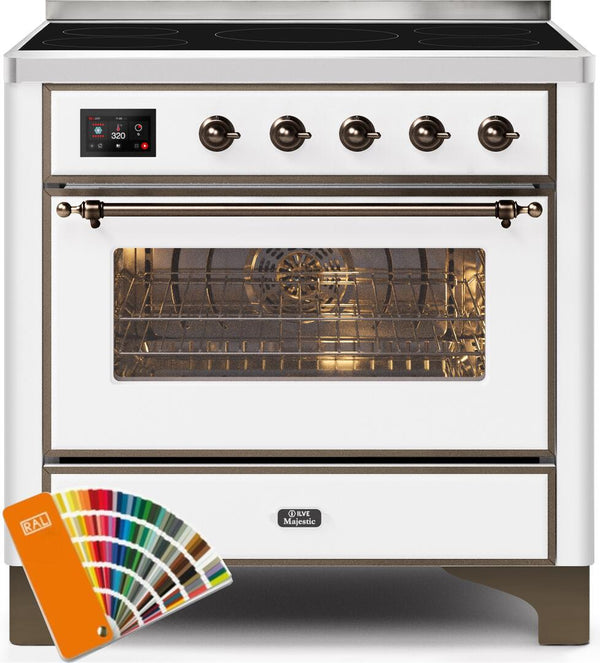 ILVE 36" Majestic II induction Range with 5 Elements - 3.5 cu. ft. Oven - Bronze Trim - Custom RAL Color (UMI09NS3RALB) Ranges ILVE 