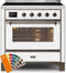 ILVE 36-Inch Majestic II induction Range with 5 Elements - 3.5 cu. ft. Oven - Bronze Trim - Custom RAL Color (UMI09NS3RALB)