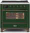 ILVE 36-Inch Majestic II induction Range with 5 Elements - 3.5 cu. ft. Oven - Bronze Trim in Emerald Green (UMI09NS3EGB)