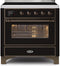 ILVE 36-Inch Majestic II induction Range with 5 Elements - 3.5 cu. ft. Oven - Bronze Trim in Glossy Black (UMI09NS3BKB)
