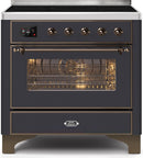 ILVE 36" Majestic II induction Range with 5 Elements - 3.5 cu. ft. Oven - Bronze Trim in Matte Graphite (UMI09NS3MGB) Ranges ILVE 