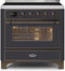 ILVE 36-Inch Majestic II induction Range with 5 Elements - 3.5 cu. ft. Oven - Bronze Trim in Matte Graphite (UMI09NS3MGB)