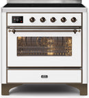 ILVE 36" Majestic II induction Range with 5 Elements - 3.5 cu. ft. Oven - Bronze Trim in White (UMI09NS3WHB) Ranges ILVE 