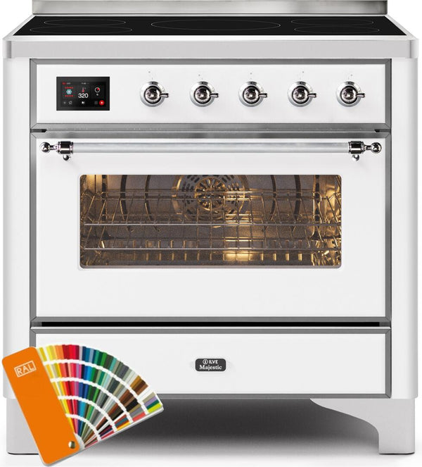ILVE 36" Majestic II induction Range with 5 Elements - 3.5 cu. ft. Oven - Chrome Trim - Custom RAL Color (UMI09NS3RALC) Ranges ILVE 