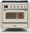 ILVE 36-Inch Majestic II induction Range with 5 Elements - 3.5 cu. ft. Oven - Chrome Trim in Antique White (UMI09NS3AWC)