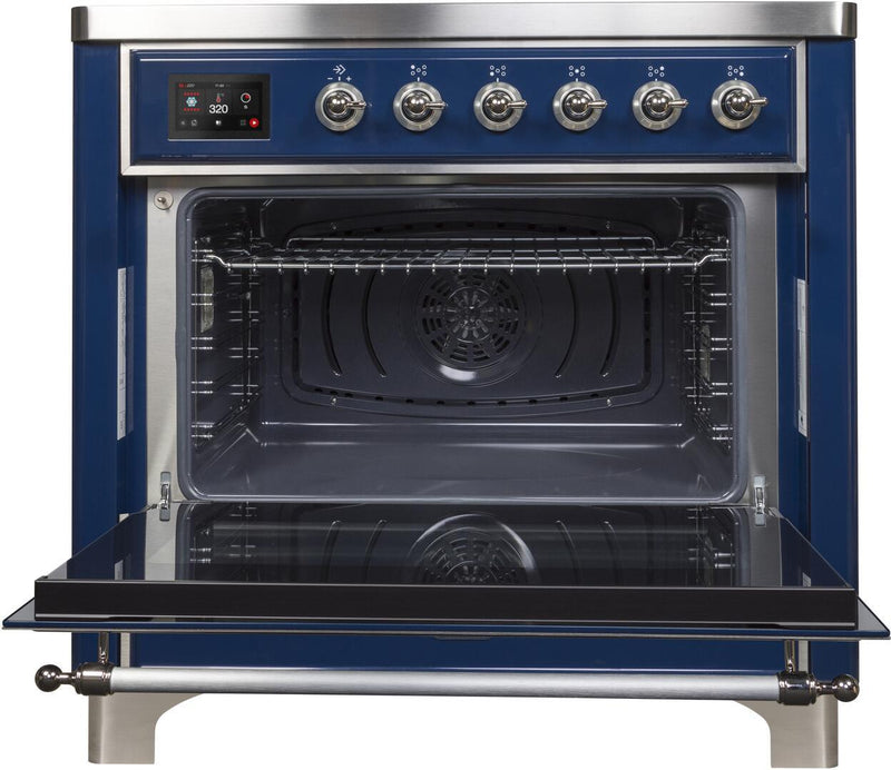 ILVE 36" Majestic II induction Range with 5 Elements - 3.5 cu. ft. Oven - Chrome Trim in Blue (UMI09NS3MBC) Ranges ILVE 