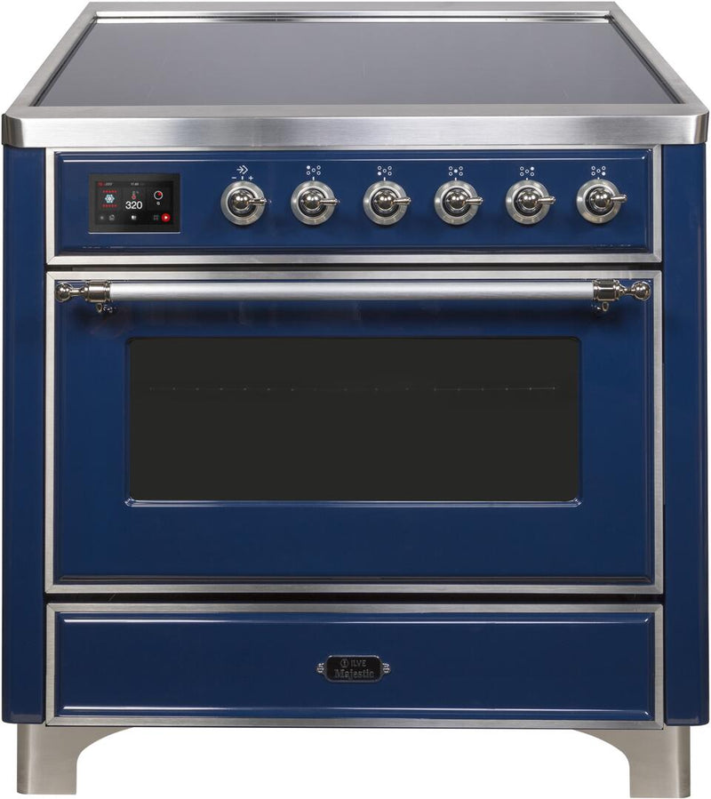 ILVE 36" Majestic II induction Range with 5 Elements - 3.5 cu. ft. Oven - Chrome Trim in Blue (UMI09NS3MBC) Ranges ILVE 