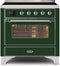 ILVE 36-Inch Majestic II induction Range with 5 Elements - 3.5 cu. ft. Oven - Chrome Trim in Emerald Green (UMI09NS3EGC)