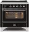 ILVE 36-Inch Majestic II induction Range with 5 Elements - 3.5 cu. ft. Oven - Chrome Trim in Glossy Black (UMI09NS3BKC)