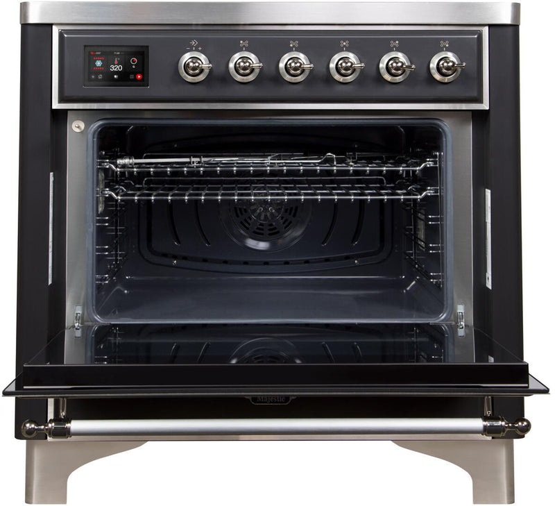 ILVE 36" Majestic II induction Range with 5 Elements - 3.5 cu. ft. Oven - Chrome Trim in Matte Graphite (UMI09NS3MGC) Ranges ILVE 