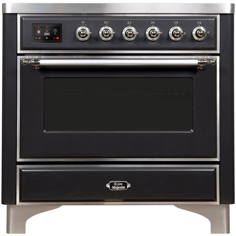 ILVE 36" Majestic II induction Range with 5 Elements - 3.5 cu. ft. Oven - Chrome Trim in Matte Graphite (UMI09NS3MGC) Ranges ILVE 