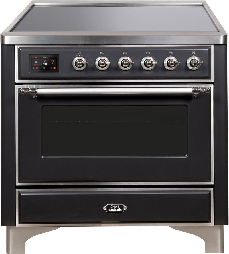 ILVE 36" Majestic II induction Range with 5 Elements - 3.5 cu. ft. Oven - Chrome Trim in Matte Graphite (UMI09NS3MGC) Ranges ILVE 