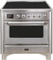 ILVE 36-Inch Majestic II induction Range with 5 Elements - 3.5 cu. ft. Oven - Chrome Trim in Stainless Steel (UMI09NS3SSC)