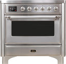 ILVE 36" Majestic II induction Range with 5 Elements - 3.5 cu. ft. Oven - Chrome Trim in Stainless Steel (UMI09NS3SSC) Ranges ILVE 