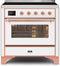 ILVE 36-Inch Majestic II induction Range with 5 Elements - 3.5 cu. ft. Oven - Copper Trim in Custom RAL Color (UMI09NS3RA)