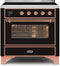 ILVE 36-Inch Majestic II induction Range with 5 Elements - 3.5 cu. ft. Oven - Copper Trim in Glossy Black (UMI09NS3BKP)