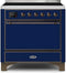 ILVE 36-Inch Majestic II induction Range with 5 Elements - 3.5 cu. ft. Oven - Solid Door - Blue with Bronze Trim (UMI09QNS3MBB)