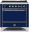 ILVE 36-Inch Majestic II induction Range with 5 Elements - 3.5 cu. ft. Oven - Solid Door - Blue with Chrome Trim (UMI09QNS3MBC)