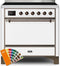 ILVE 36-Inch Majestic II induction Range with 5 Elements - 3.5 cu. ft. Oven - Solid Door - Custom RAL Color with Bronze Trim (UMI09QNS3RALB)