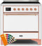 ILVE 36-Inch Majestic II induction Range with 5 Elements - 3.5 cu. ft. Oven - Solid Door - Custom RAL Color with Copper Trim (UMI09QNS3RA)