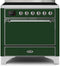 ILVE 36-Inch Majestic II induction Range with 5 Elements - 3.5 cu. ft. Oven - Solid Door - Emerald Green with Chrome Trim (UMI09QNS3EGC)