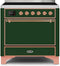 ILVE 36-Inch Majestic II induction Range with 5 Elements - 3.5 cu. ft. Oven - Solid Door - Emerald Green with Copper Trim (UMI09QNS3EGP)