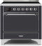 ILVE 36-Inch Majestic II induction Range with 5 Elements - 3.5 cu. ft. Oven - Solid Door - Matte Graphite with Chrome Trim (UMI09QNS3MGC)