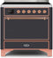 ILVE 36-Inch Majestic II induction Range with 5 Elements - 3.5 cu. ft. Oven - Solid Door - Matte Graphite with Copper Trim (UMI09QNS3MGP)
