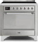 ILVE 36" Majestic II induction Range with 5 Elements - 3.5 cu. ft. Oven - Solid Door - Stainless Steel with Chrome Trim (UMI09QNS3SSC) Ranges ILVE 