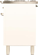 ILVE 36" Nostalgie - Dual Fuel Range with 5 Sealed Brass Burners - 3 cu. ft. Oven - Brass Trim in Antique White (UPN90FDMPA) Ranges ILVE 