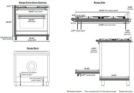 ILVE 36" Nostalgie - Dual Fuel Range with 5 Sealed Brass Burners - 3 cu. ft. Oven - Brass Trim in Custom RAL Color (UPN90FDMPRAL) Ranges ILVE 
