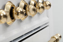 ILVE 36" Nostalgie - Dual Fuel Range with 5 Sealed Brass Burners - 3 cu. ft. Oven - Brass Trim in White (UPN90FDMPB) Ranges ILVE 
