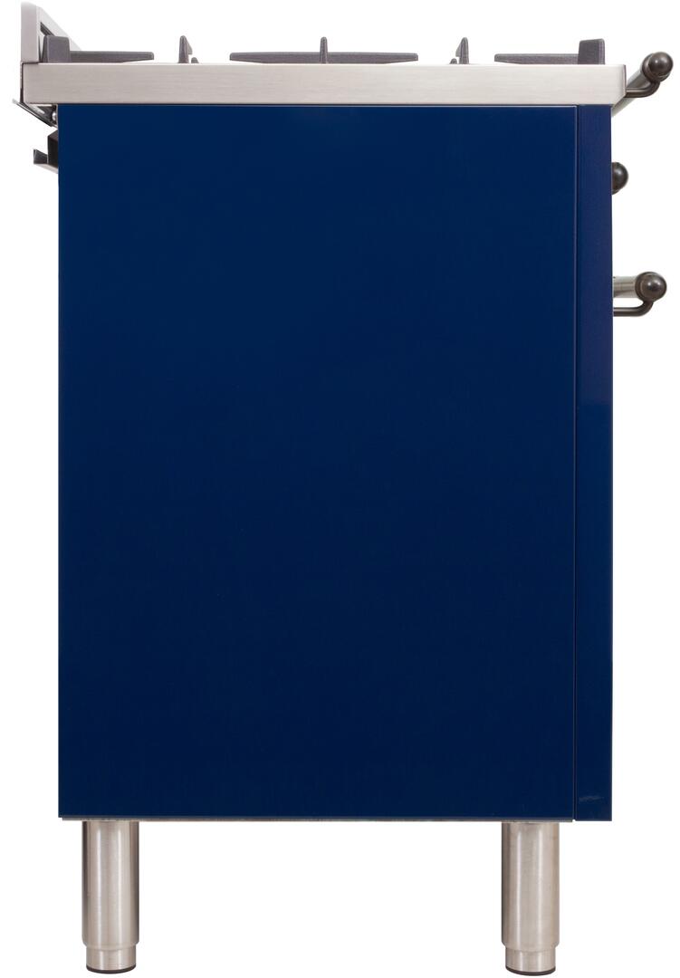 ILVE 36" Nostalgie - Dual Fuel Range with 5 Sealed Brass Burners - 3 cu. ft. Oven - Bronze Trim in Blue (UPN90FDMPBLY) Ranges ILVE 