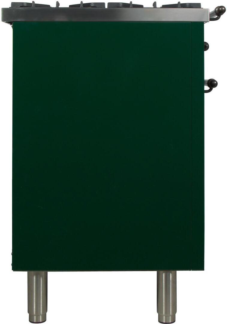 ILVE 36" Nostalgie - Dual Fuel Range with 5 Sealed Brass Burners - 3 cu. ft. Oven - Bronze Trim in Emerald Green (UPN90FDMPVSY) Ranges ILVE 