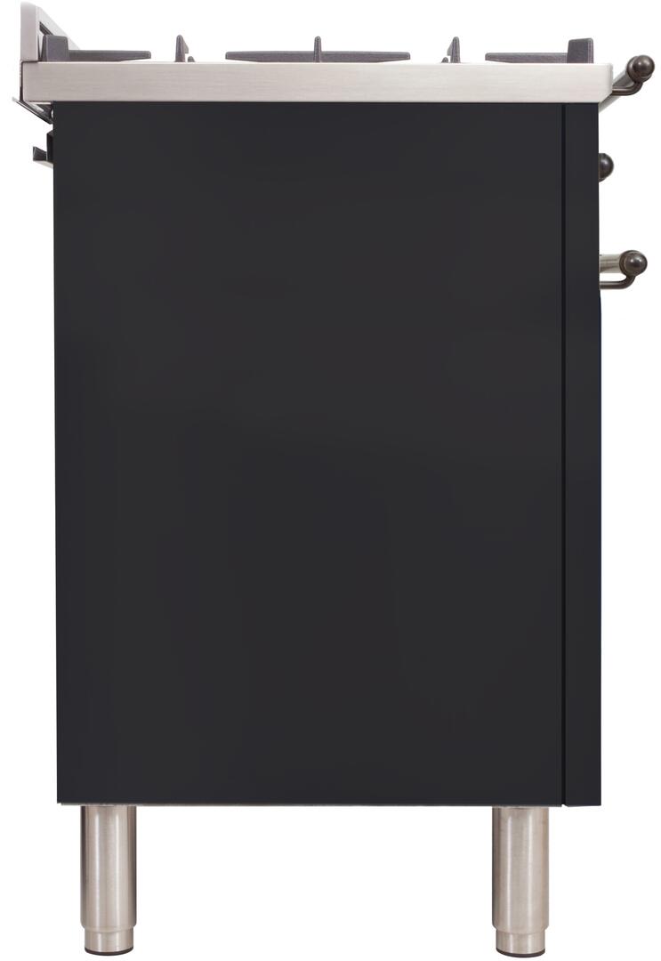 ILVE 36" Nostalgie - Dual Fuel Range with 5 Sealed Brass Burners - 3 cu. ft. Oven - Bronze Trim in Matte Graphite (UPN90FDMPMY) Ranges ILVE 