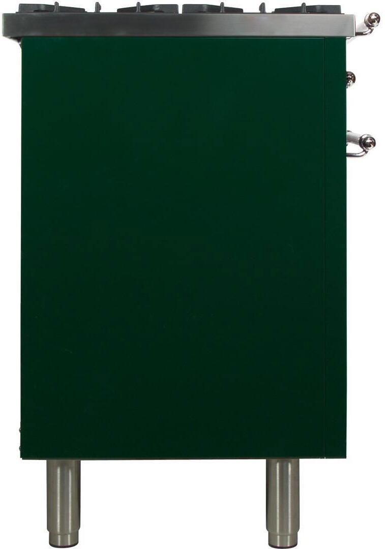 ILVE 36" Nostalgie - Dual Fuel Range with 5 Sealed Brass Burners - 3 cu. ft. Oven - Chrome Trim in Emerald Green (UPN90FDMPVSX) Ranges ILVE 