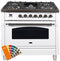 ILVE 36-Inch Nostalgie - Dual Fuel Range with 5 Sealed Brass Burners - 3 cu. ft. Oven in Custom RAL Color with Bronze Trim (UPN90FDMPRALY)