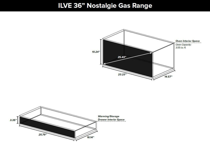 ILVE 36" Nostalgie Gas Range with 5 Burners - Griddle - 3.5 cu. ft. Oven - Brass Trim in Burgundy (UPN90FDVGGRB) Ranges ILVE 