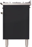 ILVE 36" Nostalgie Gas Range with 5 Burners - Griddle - 3.5 cu. ft. Oven - Bronze Trim in Matte Graphite (UPN90FDVGGMY) Ranges ILVE 