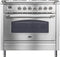 ILVE Nostalgie 36-Inch Gas Range with 5 Burners - Griddle - 3.5 cu. ft. Oven in Stainless Steel with Chrome Trim (UPN90FDVGGIX)