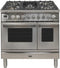 ILVE 36-Inch Professional Plus Dual Fuel Range with 5 Sealed Burners - Double Oven - Griddle - Staless Steel (UPDW90FDMPI)