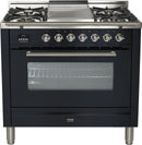 ILVE 36" Professional Plus Dual Fuel Range with Sgle Oven - 5 Sealed Burners - Griddle - Matte Graphite (UPW90FDMPM) Ranges ILVE 