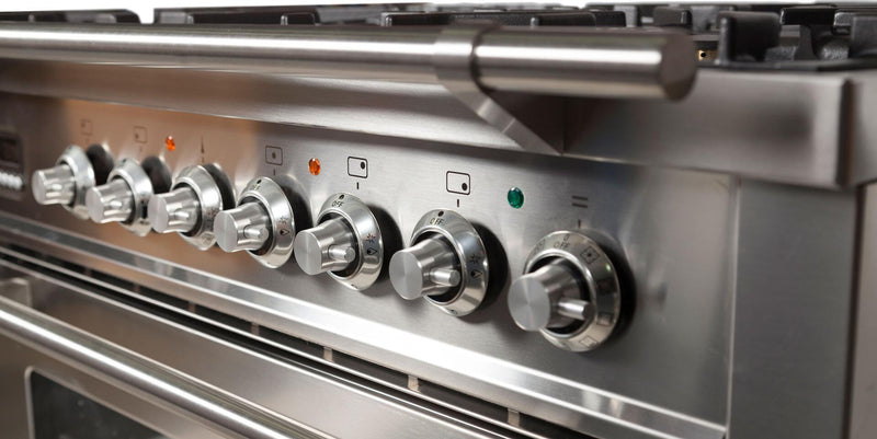 ILVE 36" Professional Plus Dual Fuel Range with Sgle Oven - 5 Sealed Burners - Sgle Oven - Griddle - Staless Steel (UPW90FDMPI) Ranges ILVE 