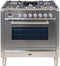 ILVE 36-Inch Professional Plus Dual Fuel Range with Single Oven - 5 Sealed Burners - Sgle Oven - Griddle - Stainless Steel (UPW90FDMPI)