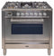 ILVE 36-Inch Professional Plus Gas Range with 5 Sealed Burners - 3.5 cu. ft. Oven - Chrome Trim in Stainless Steel (UPW90FDVGGI)